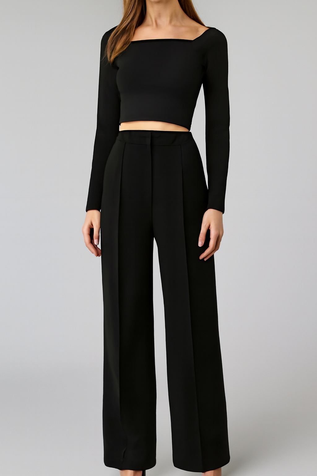 Fiora | Women's High Waist Wide Leg Trousers