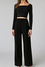 Fiora | Women's High Waist Wide Leg Trousers
