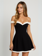 Aveline | Women's Chic Off-Shoulder A-Line Mini Dress