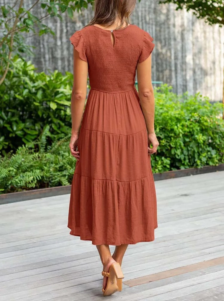Kelby | Women's Smocked Tiered Midi Dress
