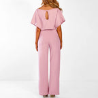 Ivar | Women's Chic Wide Leg Belted Jumpsuit