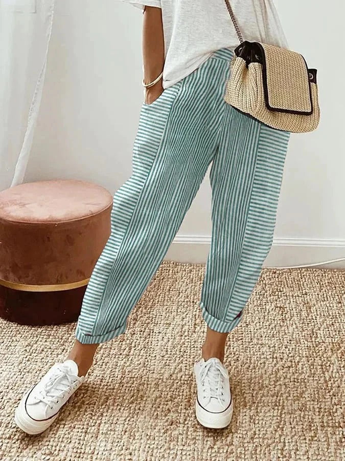 Veyra | Striped Relaxed Trousers
