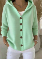 Zoey | Women's Hooded Button Cardigan