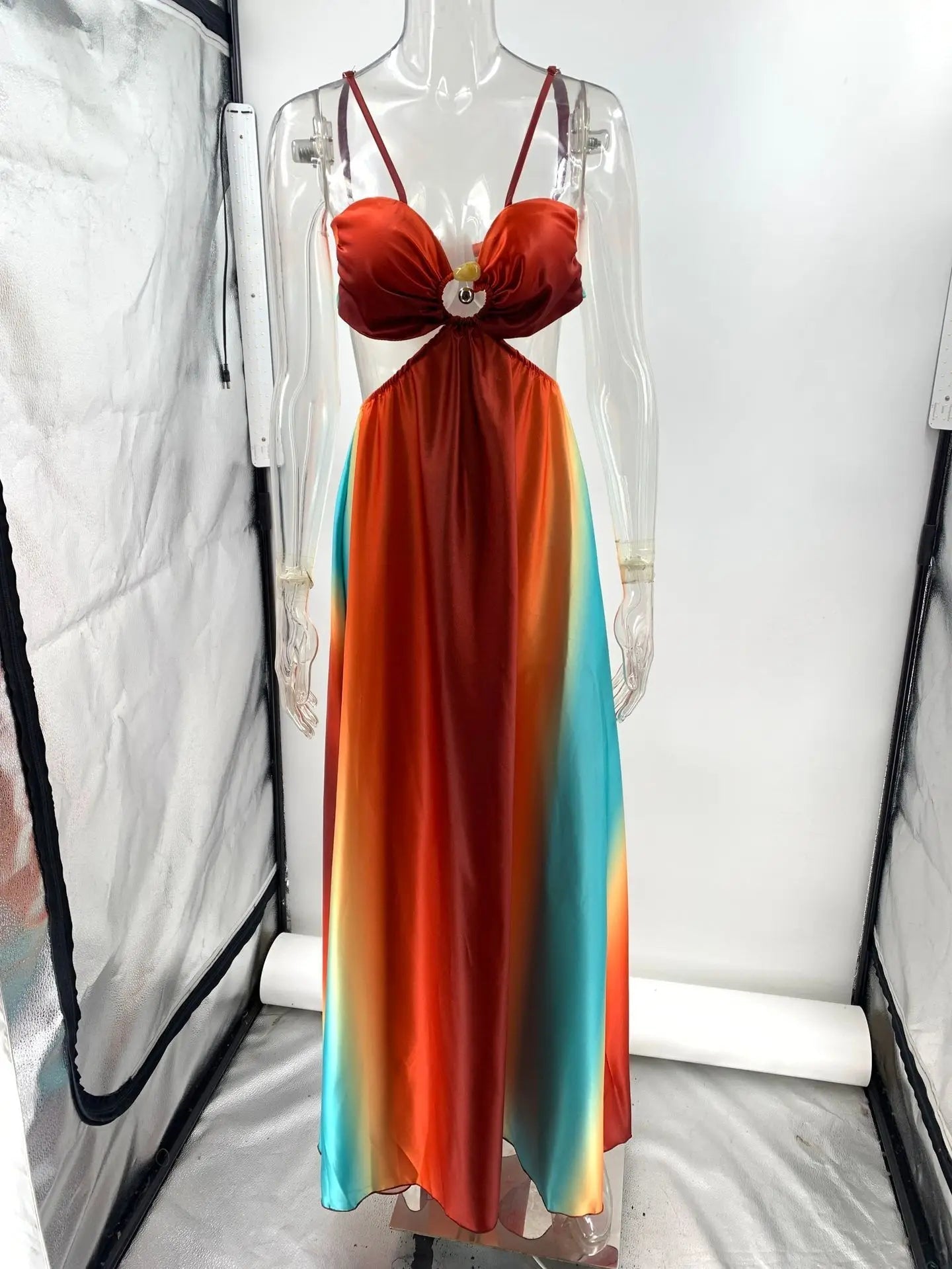 Carys | Women's Cutout Spaghetti Strap Maxi Prom Dress