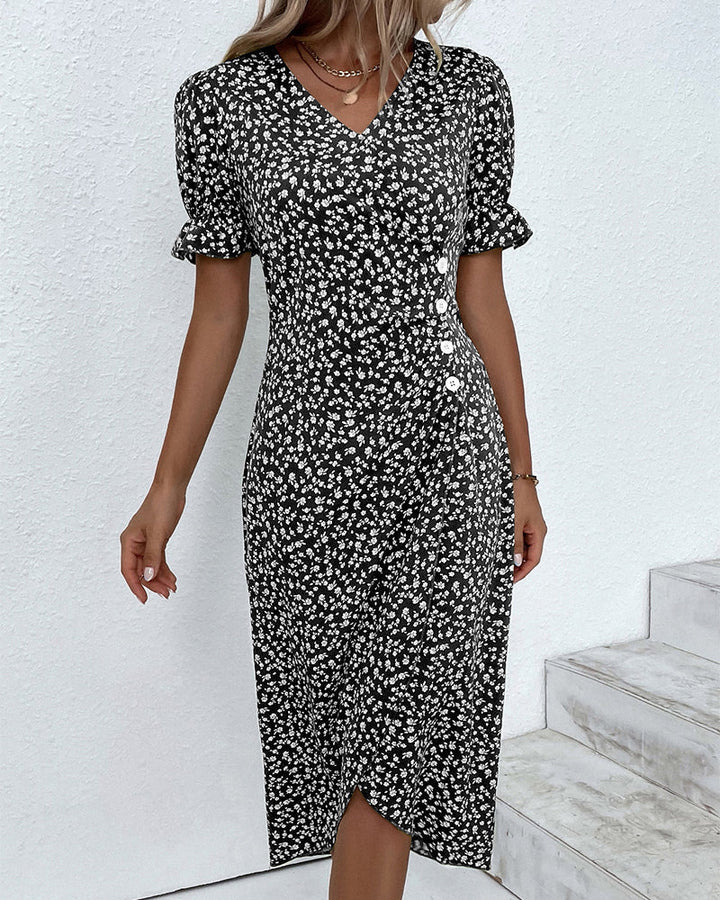 Juno | Women's Chic Floral Wrap Midi Sundress