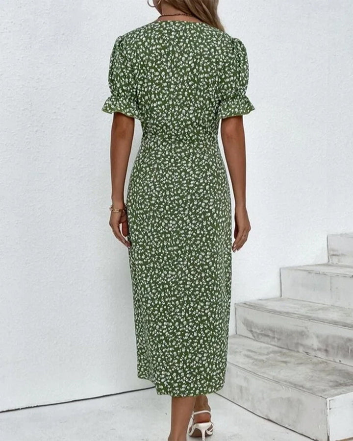 Juno | Women's Chic Floral Wrap Midi Sundress