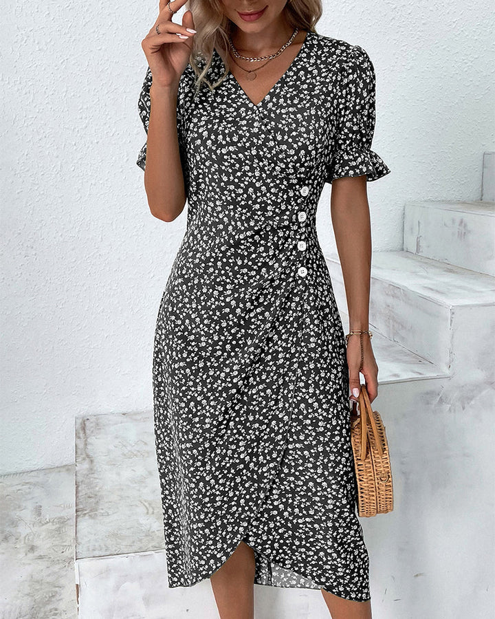 Juno | Women's Chic Floral Wrap Midi Sundress