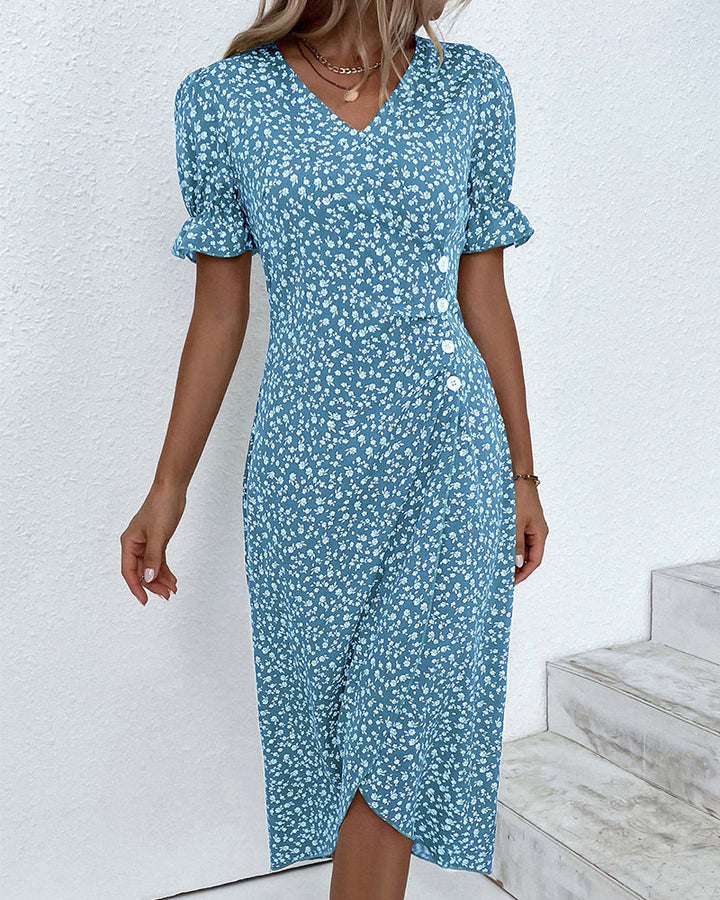 Juno | Women's Chic Floral Wrap Midi Sundress