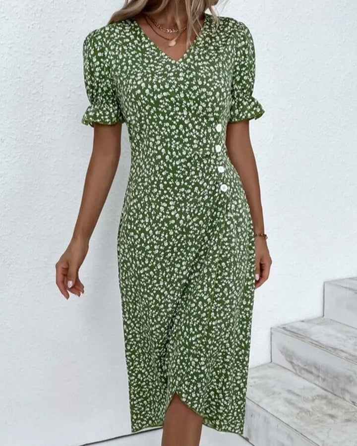 Juno | Women's Chic Floral Wrap Midi Sundress