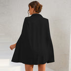 Blanche | Women's Chic Double-Breasted Cape Sleeve Blazer Mini Dress