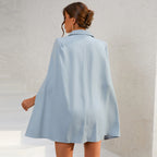 Blanche | Women's Chic Double-Breasted Cape Sleeve Blazer Mini Dress