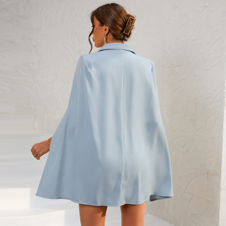 Blanche | Women's Chic Double-Breasted Cape Sleeve Blazer Mini Dress