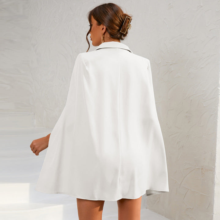 Blanche | Women's Chic Double-Breasted Cape Sleeve Blazer Mini Dress