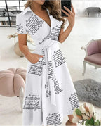 Hesper | Women's Chic Tie Waist A-Line Midi Dress