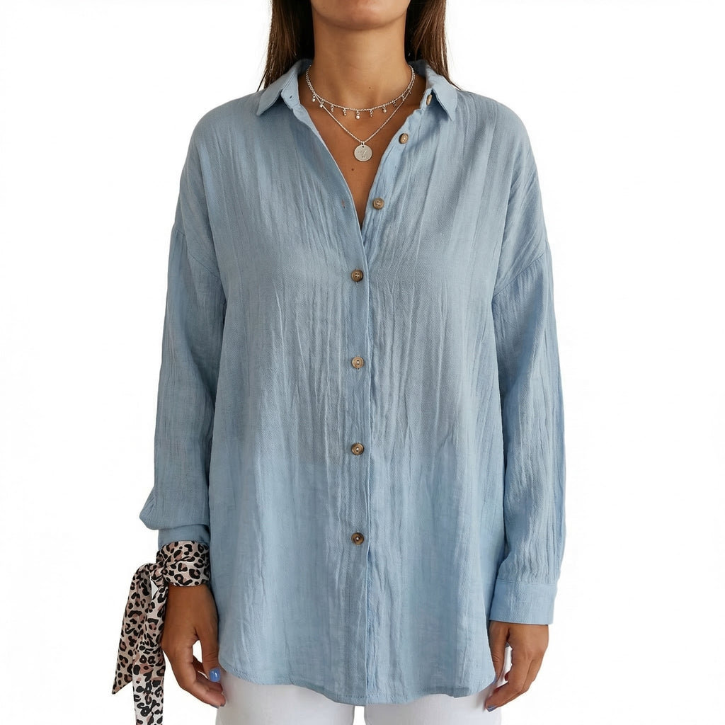 Elara | Women's Casual Button-Up Long Blouse