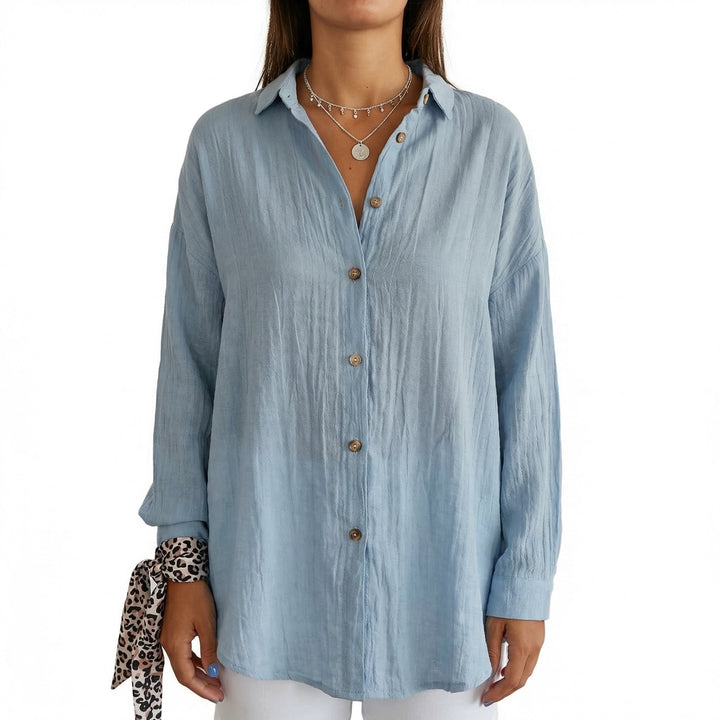 Elara | Women's Casual Button-Up Long Blouse