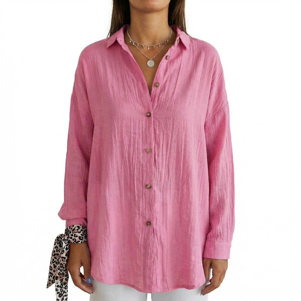 Elara | Women's Casual Button-Up Long Blouse