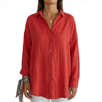 Elara | Women's Casual Button-Up Long Blouse