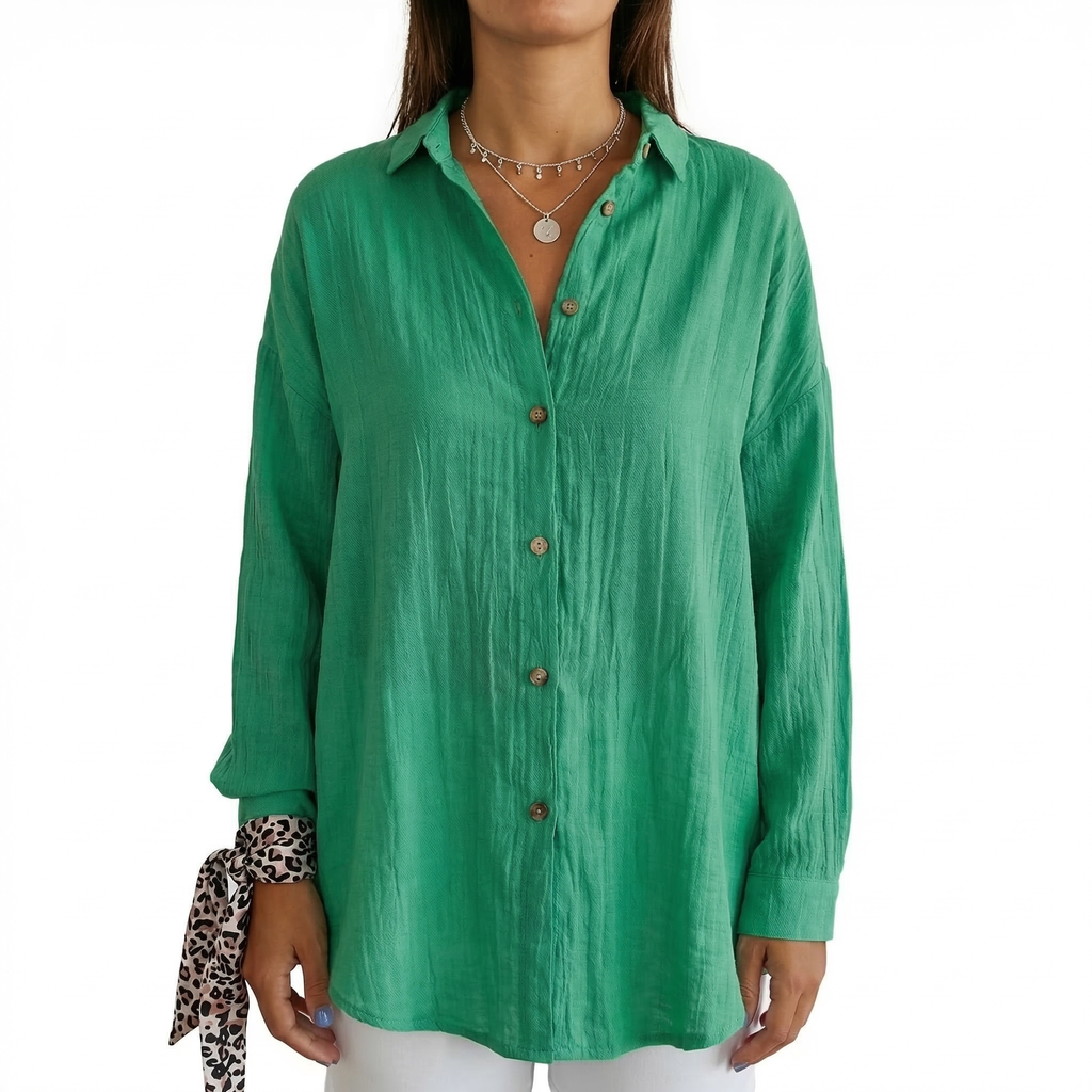Elara | Women's Casual Button-Up Long Blouse