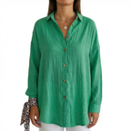Elara | Women's Casual Button-Up Long Blouse