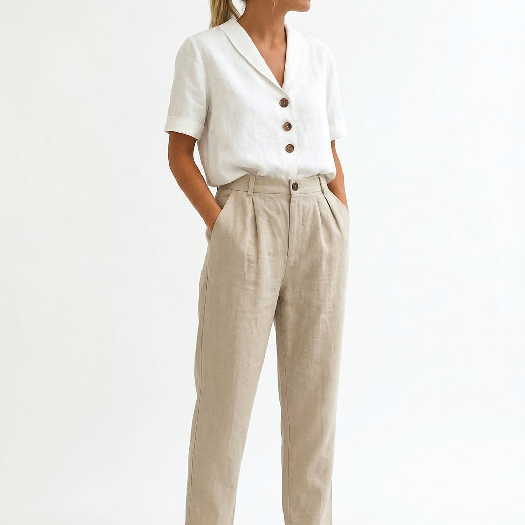 Mireya | Women's Button V-Neck Blouse Shirt