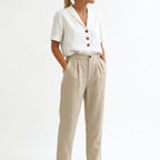 Mireya | Women's Button V-Neck Blouse Shirt