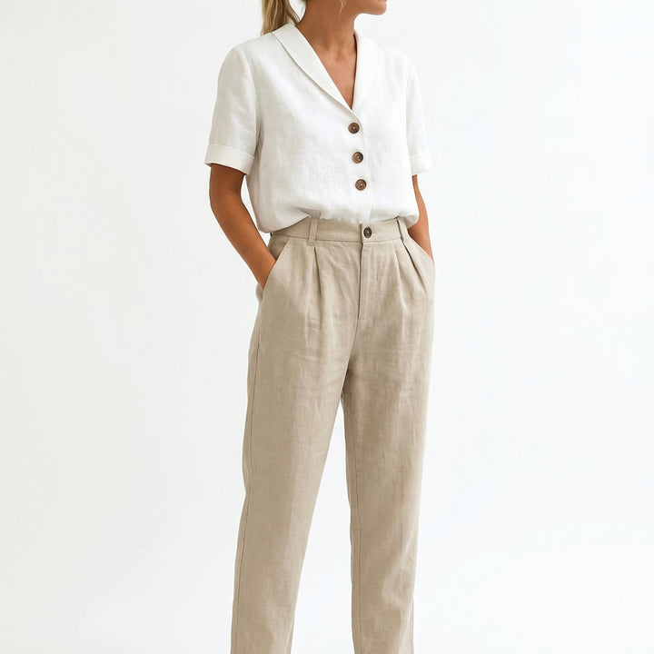 Mireya | Women's Button V-Neck Blouse Shirt