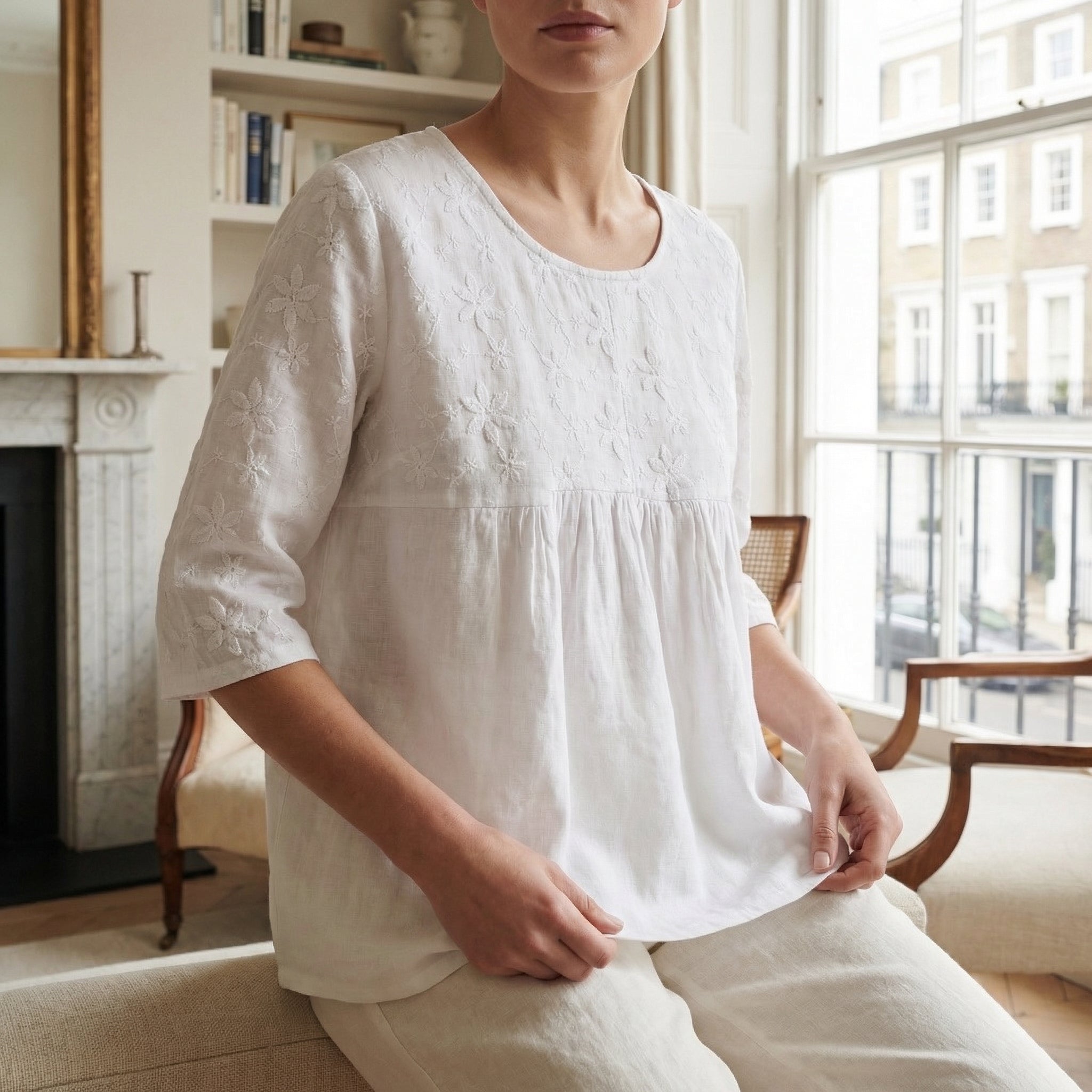 Eira | Women's Lace Detail Peplum Shirt