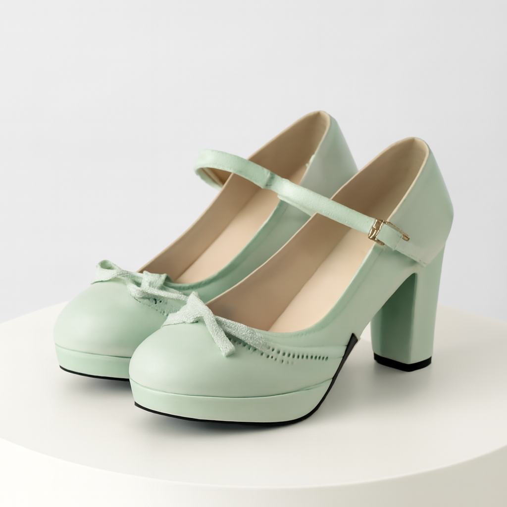 Idris | Women's Classic Platform Mary Janes with Bow