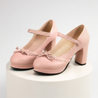 Idris | Women's Classic Platform Mary Janes with Bow