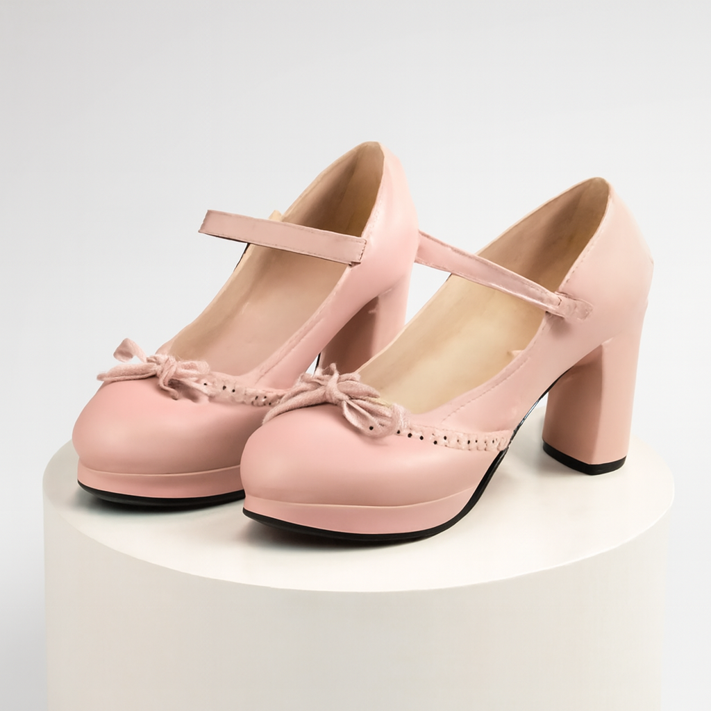 Idris | Women's Classic Platform Mary Janes with Bow