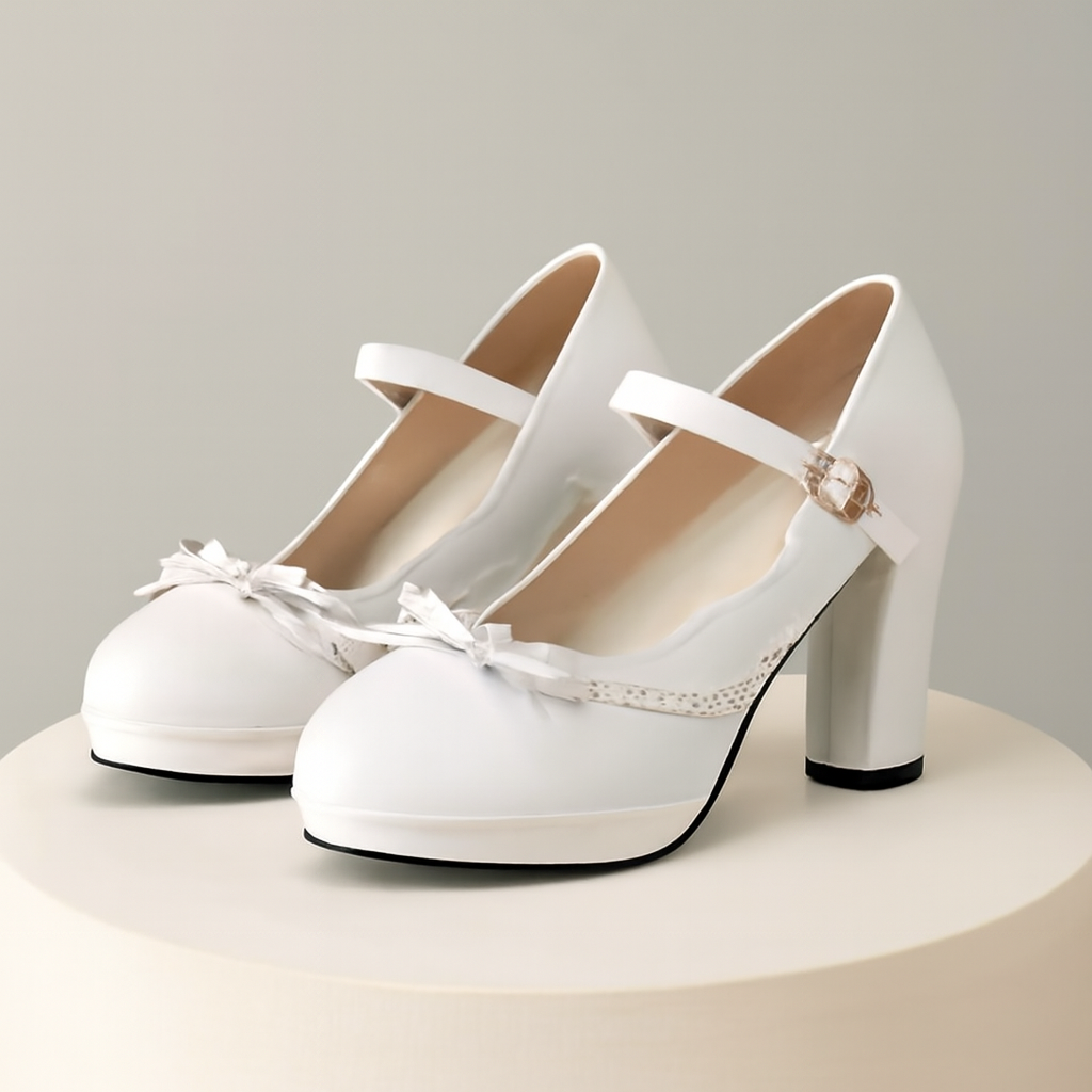 Idris | Women's Classic Platform Mary Janes with Bow