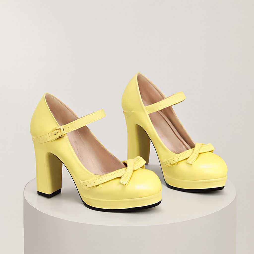 Idris | Women's Classic Platform Mary Janes with Bow
