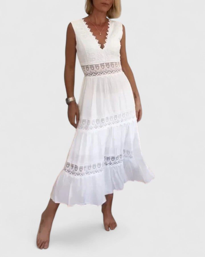Odette | Women's Sleeveless V Neck Summer Dress