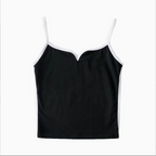 Ysolira | Women's Heart Neckline Contrast Trim Cami Corset Top