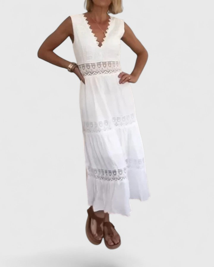 Odette | Women's Sleeveless V Neck Summer Dress