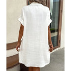 Ursula | Women's Casual Button-Down Shirt Midi Dress