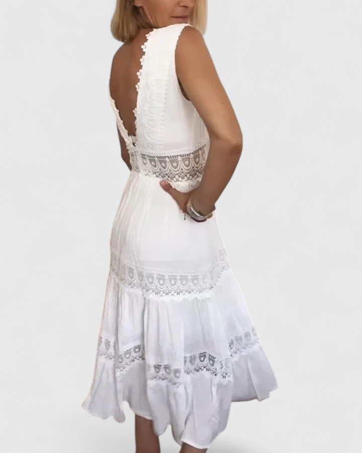 Odette | Women's Sleeveless V Neck Summer Dress