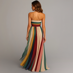 Judith | Women's Strapless Pleated Maxi Dress