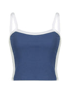 Vireya | Women's Contrast Trim Square Neck Cropped Cami Top