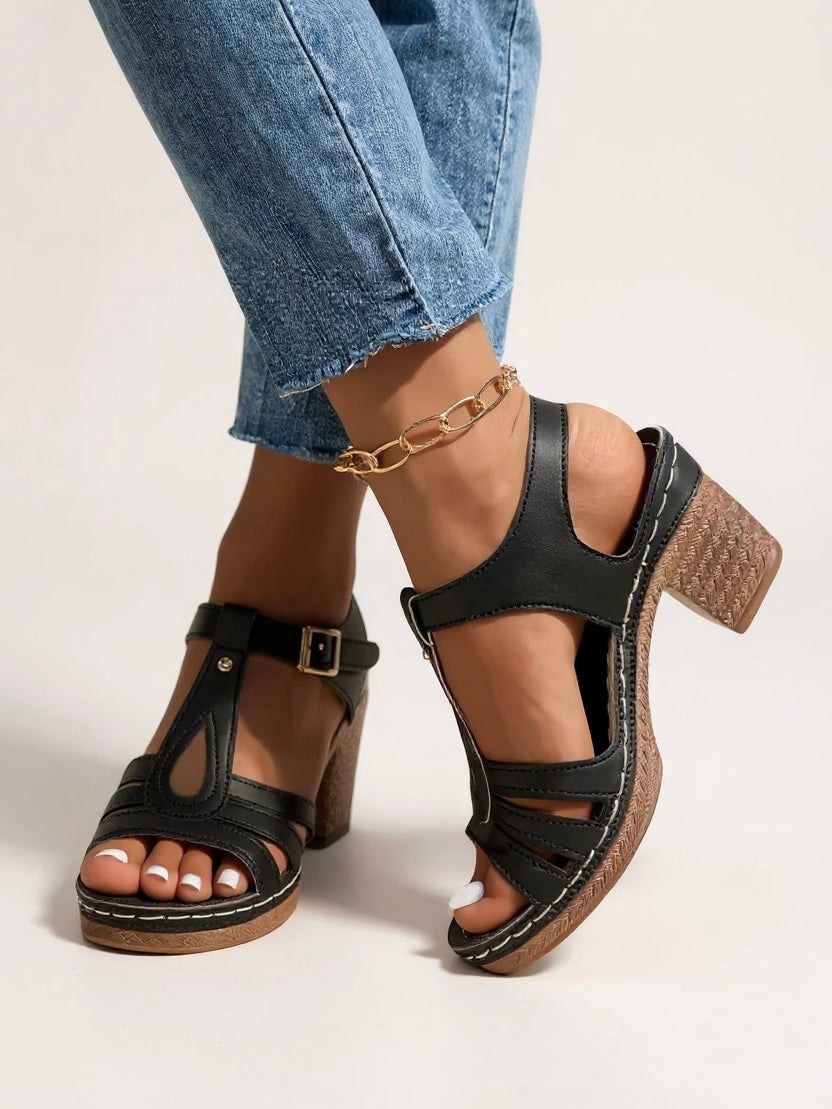Indra | Women's Gladiator Strappy Block Heel Sandals