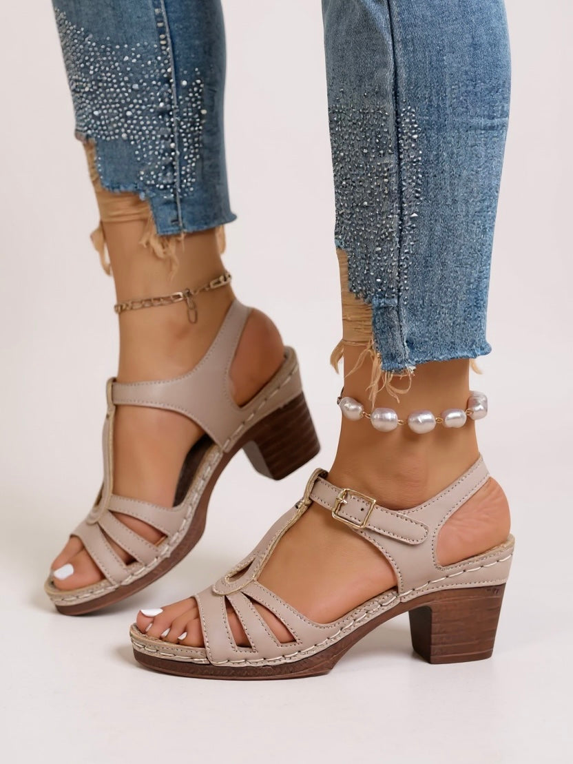 Indra | Women's Gladiator Strappy Block Heel Sandals