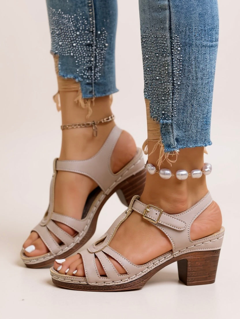 Indra | Women's Gladiator Strappy Block Heel Sandals