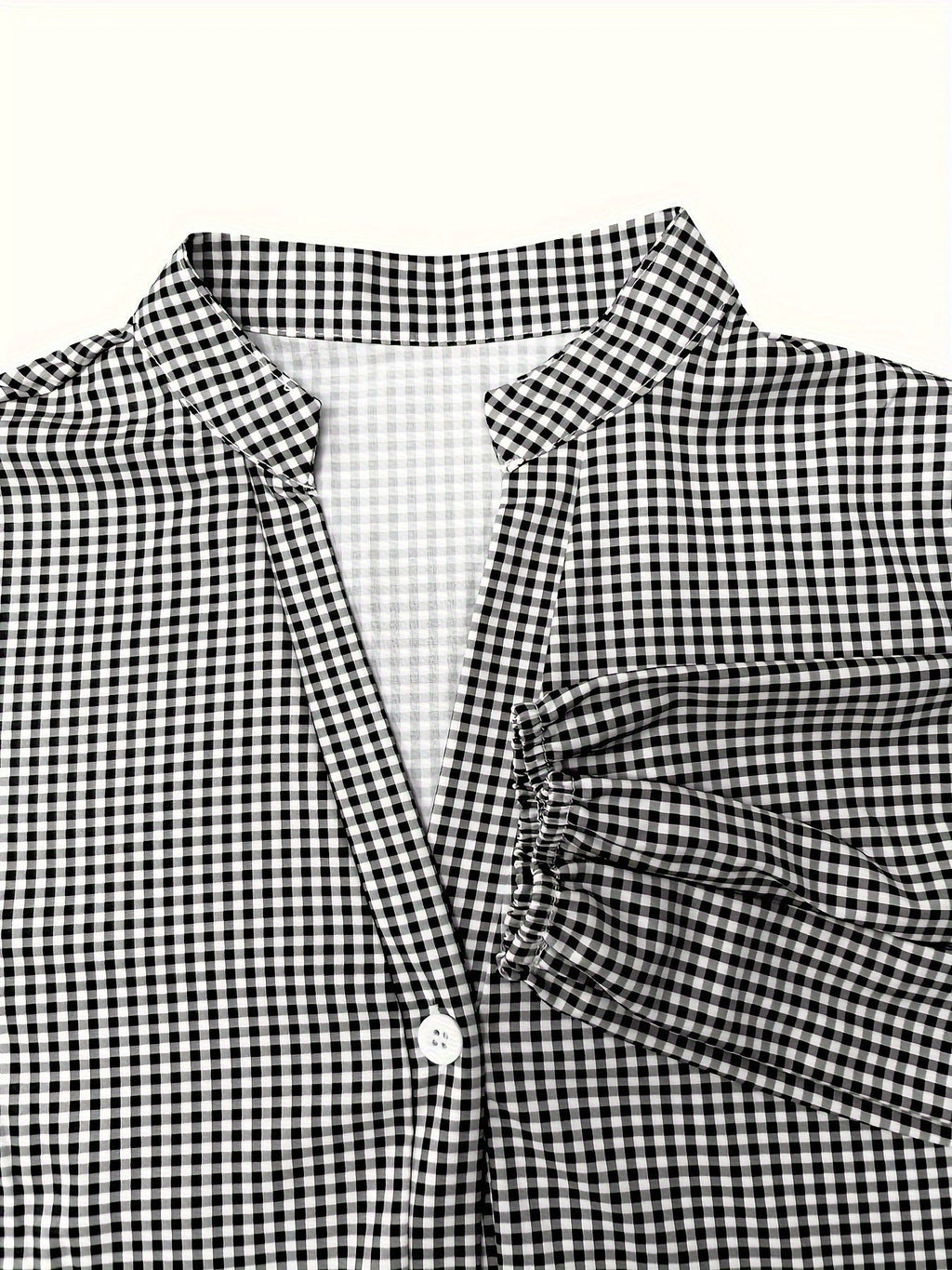 Jorvik | Women's Gingham Check Button-Down Ruffle Hem Mini Dress