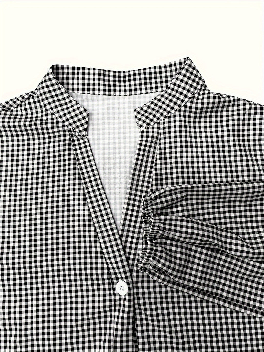 Jorvik | Women's Gingham Check Button-Down Ruffle Hem Mini Dress