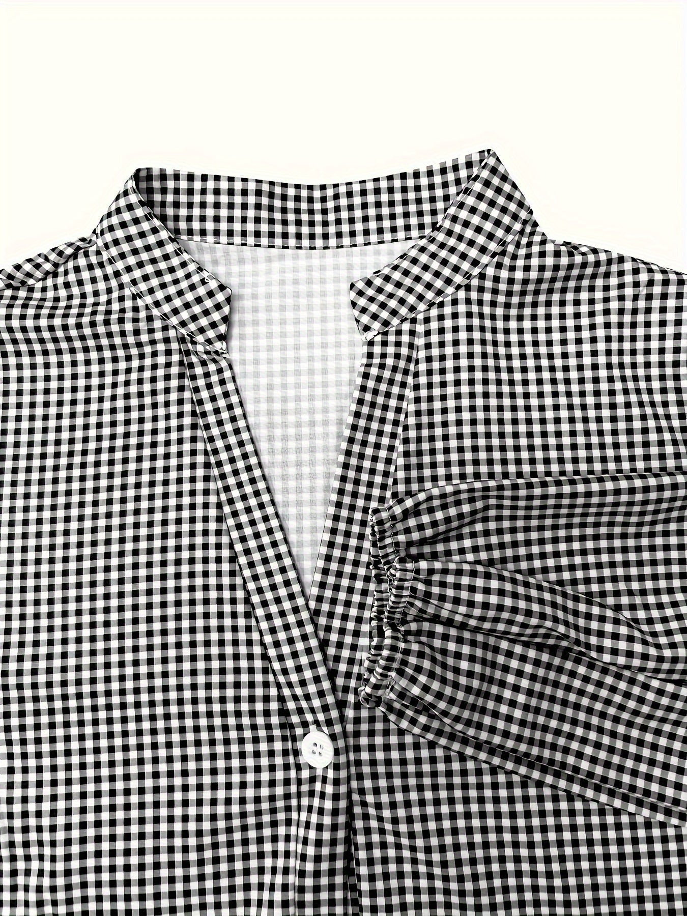Jorvik | Women's Gingham Check Button-Down Ruffle Hem Mini Dress
