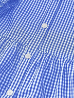 Jorvik | Women's Gingham Check Button-Down Ruffle Hem Mini Dress