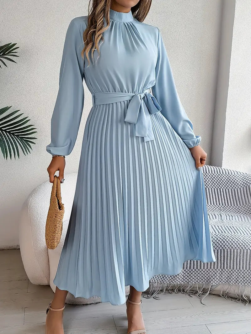 Jasmine | Women's Long Sleeve Pleated Midi Dress