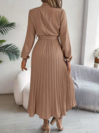 Jasmine | Women's Long Sleeve Pleated Midi Dress