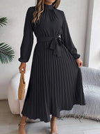 Jasmine | Women's Long Sleeve Pleated Midi Dress
